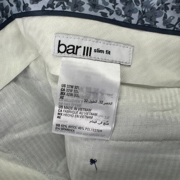 Bar III Mens Slim Fit Wool Blend Sharkskin Power Stretch Suit Pants Blue 32x32 - Picture 4 of 4